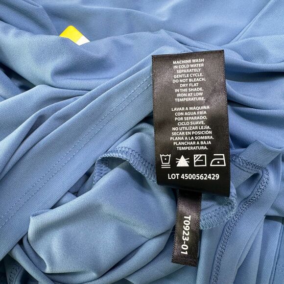 Buffalo David Bitton Blouse Sz S Light blue V-Neck Short Sleeve stand up collar - Picture 8 of 8